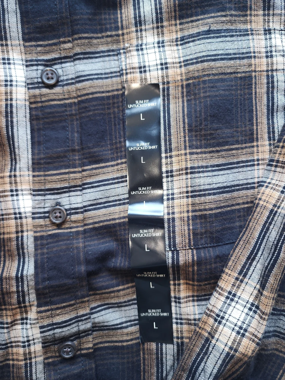 Banana Republic Men's  Plaid Long-Sleeve Button-Up Shirt - Brown/Black Large